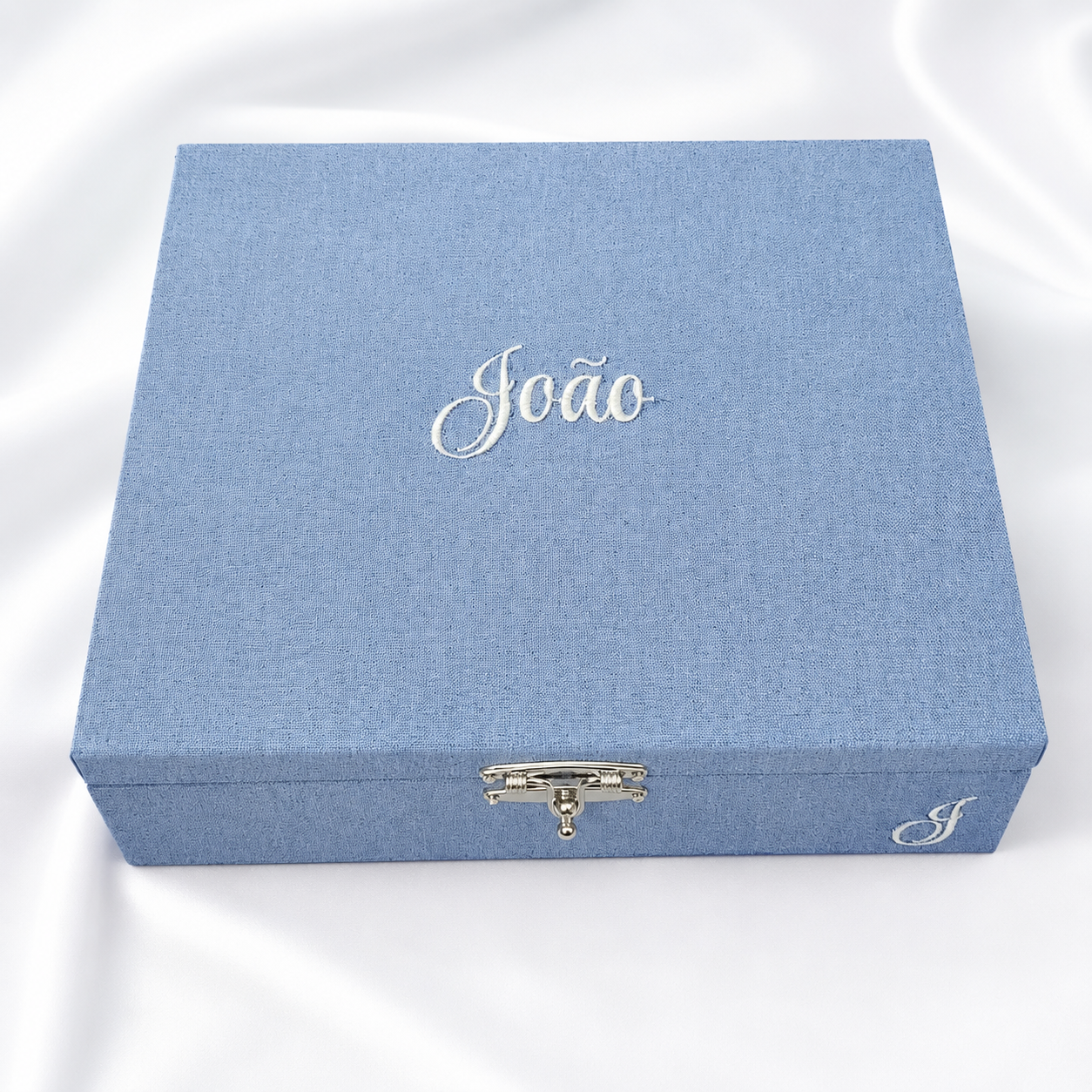 Kit Luxo Caixa Maternidade Personalizada Menino João com 2 Bandejas - Imagem 3